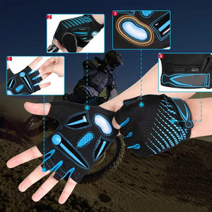 Gants de cyclisme demi-doigts en néoprène respirant antidérapants de haute qualité fabriqués au Pakistan avec fermeture auto-agrippante – Vente en gros, faible MOQ - Product Image 6