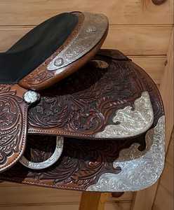 Silla de Montar de Cuero Genuino de Alta Calidad, Duradera, Estilo Western, para Exhibición, Carreras y Senderismo, Portátil, con Accesorios a Juego - Product Image 3