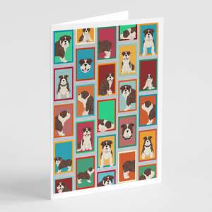 Whimsical Brindle English Bulldog Tarjetas de felicitación Paquete de 8 tarjetas de nota en blanco con sobres A7 Tamaño 5x7 - Product Image 1