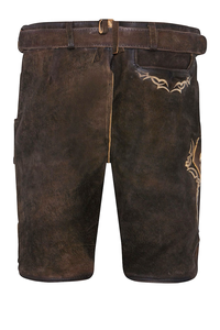Men Bavarian Lederhosen <b>Shorts</b> Solid Eco-Friendly Brown Embroidered Traditional Trachten Pants Oktoberfest Casual Wear - Product Image 2