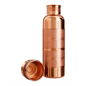 Juego de Regalo de Botella de Cobre con Impresión Personalizada, Diseño Botánico, Botella de Agua con Vasos para Beber, para Hogar y Hotel - Product Image 5