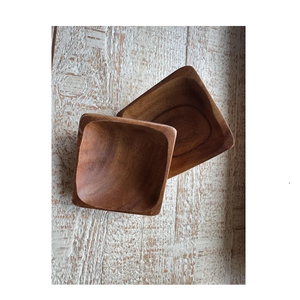 Bol en bois d'acacia carré 100% naturel, en bois massif, écologique, pour nouilles, fruits et salades. - Product Image 6