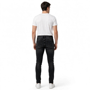 Jean en denim classique pour homme, taille haute, coupe ample, jambe large, tie-dye, délavé, en coton, décontracté, pour l'été, de BD - Product Image 6