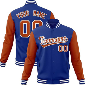Custom Black Blue <b>Mens</b> Windproof High Street Varsity Jacket Knitted Polyester Embroidery Logo Stand Collar Covered Button Winter - Product Image 2