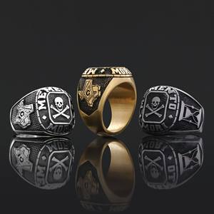 Bague Maçonnique BOJ 021 Personnalisée en Argent et Diamant, Bague de Diplôme Universitaire Unisexe, Cadeau pour Fêtes et Occasions Spéciales, Prix Bas - Product Image 1