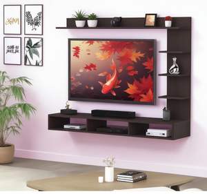 Mueble de TV de madera sintética en forma de C para montar en la pared, gabinete flotante para sala de estar/habitación infantil/dormitorio - Product Image 3