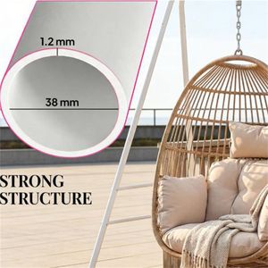 White Outdoor <b>Swing</b> <b>Frame</b> Supportive Patio Hammock Chair <b>Frame</b> - Product Image 4