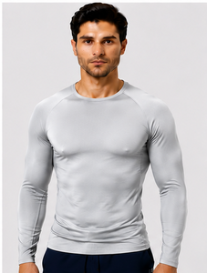 T-shirt médical respirant et à séchage rapide pour homme, coupe ajustée, manches longues, uniforme d'hôpital, brodé - Product Image 1