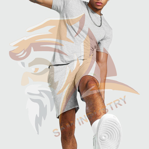 Custom Logo New Fashion Two Piece Men <b>Twin</b> <b>Set</b> In Cheap Price Good Quality Custom Men T-shirt & Shorts <b>Twin</b> <b>Set</b> - Product Image 2