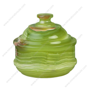 Tarro de caramelo de ónix verde artesanal de piedra, elegante y nuevo, con diseño artístico natural, al por mayor a precios económicos - Product Image 3