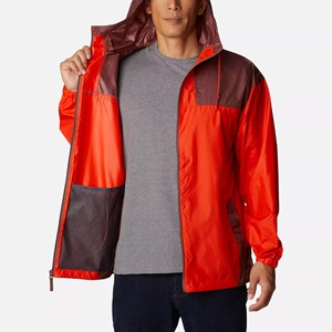 Men's Hooded <b>Red</b> Brown Color Blocking Windproof Polyester/Nylon Windbreaker Jacket Autumn Outdoor Wear Zipper Closure Regular - Product Image 6