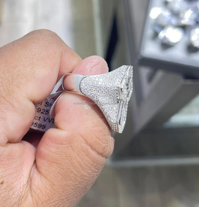 Baguette Cut Iced Moissanite Diamond Cluster Rings Flower Design Engagement 925 Sterling Silver Wedding Anniversary Special Gift - Product Image 4