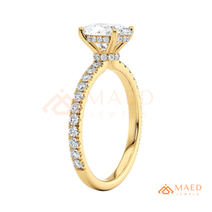 Gold Oval Cut <b>Solitaire</b> <b>Ring</b> for Women Luxury Engagement Style Sparkling Jewelry Gift Design - Product Image 6