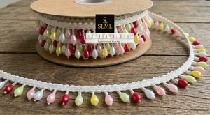 Adorno de encaje con cuentas y perlas de alta calidad para decoración de sarees, lehengas y vestidos de novia, y muchos más para decoración. - Product Image 3