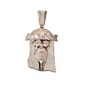 Fabricación de Joyería Hip Hop al por Mayor, Chapado en Oro de 14k, Diamantes de Imitación, Colgante Religioso con Zirconia de Jesús - Product Image 1