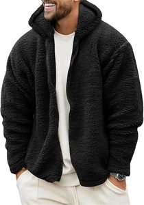 Veste-couverture à capuche pour homme, 100% coton, lavée, écologique, respirante, vintage, confortable, unie, coupe classique, automne - Product Image 3