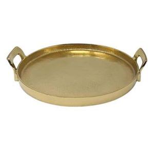 Plateau de luxe rond avec poignée, plat de service en métal pour aliments, fruits, desserts, plateau décoratif doré, décoration de mariage - Product Image 6