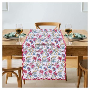 High Quality Indian Cotton Hand Block Print Embroidery Edge <b>Table</b> <b>Runner</b> Decor Decorative Item For Living Room For <b>Wedding</b> Event - Product Image 4