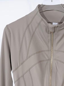 Custom Women Front Eco-Friendly 100% Nylon Comfortable <b>Workout</b> <b>Jacket</b> Lightweight Stretch Breathable Activewear Running Gym - Product Image 3