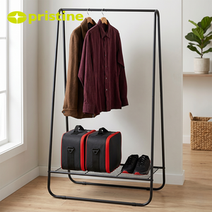 Modern Iron Coat Rack with 1 <b>Hook</b> and <b>Shelf</b> Freestanding Storage Bedroom Living Room Furniture Minimalist Design Home Storage - Product Image 6