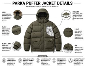 Men's Olive Green Hooded Safari <b>Jacket</b> With Mink Fur Lining Windproof Canvas Workwear Style Winter <b>Parka</b> Regular Fit - Product Image 5