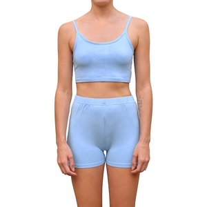 Conjunto Deportivo de Yoga para Mujer, Top Elástico con Cuello Halter y Sujetador Incorporado, Falda Pantalón Corta para Tenis - Product Image 1