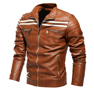 2026 Stylish <b>Waterproof</b> Zipper Leather <b>Jacket</b> 100% Genuine Breathable Hot Sale Unisex <b>Plus</b> <b>Size</b> Casual Winter Clothing Cotton - Product Image 1