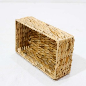 Eco Friendly Hand Woven Water Hyacinth Rectangular Storage <b>Basket</b> Organizer <b>Tray</b> for Home Decor - Product Image 3