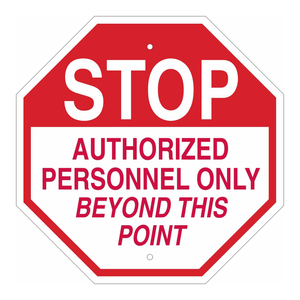 Panneau de signalisation de sécurité d'accès restreint Brady STOP - Panneau routier imprimé UV pour laboratoires, usines, entrepôts - Product Image 3