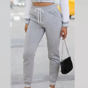 Wholesale Regular Fit Casual Cotton Fleece Trouser Women High Quality Lightweight Winter OEM High Waist Wide Leg Anti-static - Product Image 6