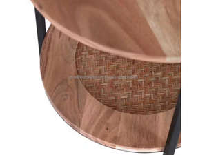 Juego de Mesas Auxiliares Redondas Modernas de Madera con Patas de Metal, Mesa de Centro de 2 Niveles para Sala de Estar, Mesa Auxiliar Redonda para Café 2026 - Product Image 6