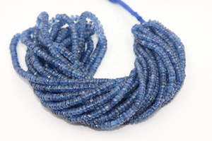 Cuentas facetadas de cianita natural de calidad AAA, forma rondel, de 4-6 mm, tira de 17 pulgadas para la fabricación de joyas a precio mayorista. - Product Image 3