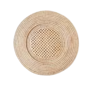 Extra Large Rattan Table Mat Hand-Made Round <b>Placemat</b> for Big Dinner Plates Decor Heavy Duty Woven Underplate - Product Image 2