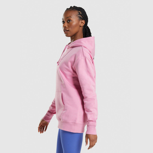 <b>Women's</b> <b>Blue</b> Drop Shoulder Pullover Hoodie Long Sleeve Oversized <b>Fleece</b> Sweatshirt - Product Image 4
