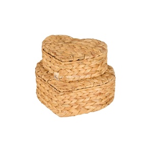 Cesta de corazón de jacinto de agua hecha a mano, Juego de 2 cestas de regalo para el día de San Valentín, bodas y cestas al por mayor - Product Image 2