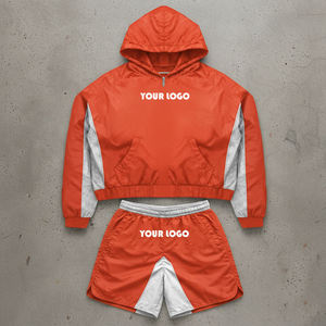<b>Men</b>’s Color Block Windbreaker Tracksuit Set <b>White</b> Pink Panelled <b>Jacket</b> and Shorts Y2K Streetwear Sportswear Outfit - Product Image 5