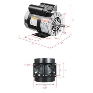 Motore Elettrico Monofase AC 3HP 230V 15.5 Ampere Telaio 56 Velocità 3450 RPM Albero con Scanalatura da 5/8 Pollici Lunghezza 1.88 Pollici Rotazione CW/CCW - Product Image 4