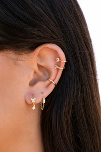 Rose Gold Plated 14K/18K Gold Charming Butterfly Huggie Hoop Earrings With Dangling <b>Drop</b> Earrings Butterfly Jewelry Gift for Her - Product Image 5