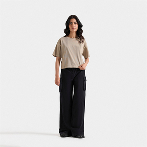 Pantalones de Mujer de Cintura Alta Elástica, Forro Polar Suave, Corte Bootcut, Estilo Casual Hip Hop, Servicio OEM Personalizado, Transpirables para Verano - Product Image 1
