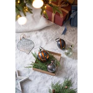 Set di 12 sfere a collo lungo 3 \ "X 3 \" X 4 \ "palline appese Decorative in vetro per albero di natale e decorazioni per feste - Product Image 5
