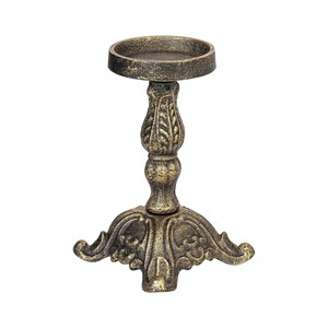 <b>Antique</b> <b>Brass</b> Pillar Candle Holder Stand | Vintage Metal Candle Holder For Table Centerpiece - Product Image 5