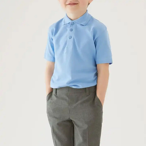 Uniforme escolar a cuadros para niñas con camisa de manga corta y corbata, material de algodón, uniforme de secundaria - Product Image 3