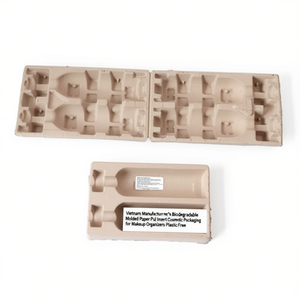 Emballage cosmétique en pulpe de papier moulée biodégradable du fabricant vietnamien pour les organiseurs de maquillage sans plastique - Product Image 1