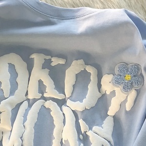 Custom 3D Foam for Knitted 100% Cotton Heavyweight Oversized T-Shirt with Pattern - Product Image 6