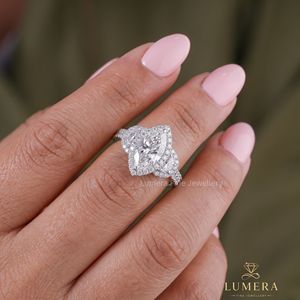 Anillo de Lujo con Múltiples Piedras en Forma de Marquesa, Media Luna y Redonda, Elegante Anillo con Pavé para Mujer, Joyería Fina al por Mayor - Product Image 5