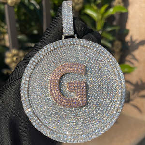 Colgante de Diamantes con Certificación IGI, Personalizado, con Cadena Chapada en Rodio, Joyería Hiphop para Hombre, Corte Brillante Redondo, Estilo Oro Blanco - Product Image 2