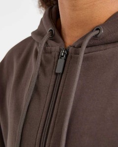 Sudaderas con capucha de cierre completo al por mayor con logo personalizado para mujer, de hombro caído, 100% algodón polar, ajuste regular, transpirables - Product Image 3