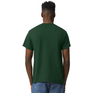 เสื้อยืดผู้ชายสีเขียวเข้มสำหรับผู้ใหญ่ ผ้าฝ้ายพรีเมียม คอกลม แขนสั้น สไตล์ลำลอง เสื้อเปล่าสำหรับสกรีนโลโก้ ขายส่งเสื้อผ้า - Product Image 3