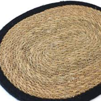 Set de dessous-de-plat en jute et herbe de mer, faits à la main, écologiques, durables, motif personnalisé, fibres naturelles, décoration de table à manger