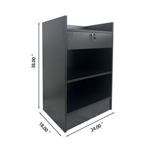 Black Portable <b>Cash</b> <b>Register</b> <b>POS</b> Stand MDF Sheet Lock Drawer for Church Nail Salon Retail Conference Reception Shopping Mall - Product Image 6